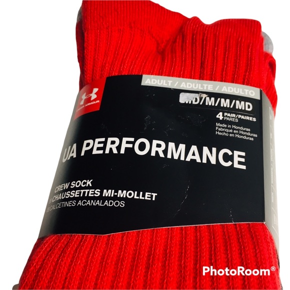 NWT Under Armour 4-Pk Athletic Crew Socks Sz M; Men's 4-8.5, Women's 7-10.5 NEW - Picture 13 of 13